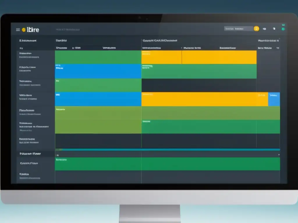 Interfaz de ProjectLibre con vista de diagrama de Gantt y asignación de recursos