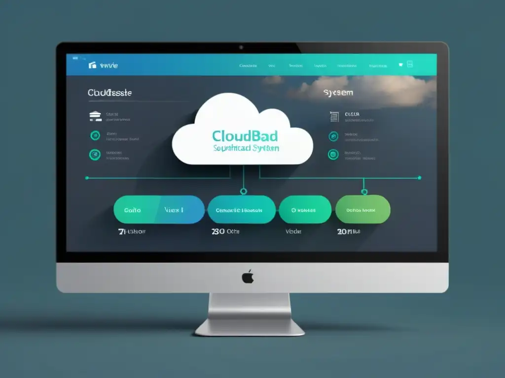 Interfaz sofisticada de control de versiones en la nube, con diseño moderno e integración de servicios, reflejando la tecnología de vanguardia