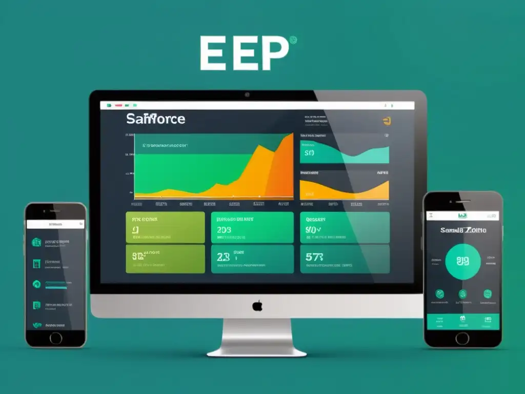 Interfaz de software ERP de código abierto con visualizaciones dinámicas y controles intuitivos