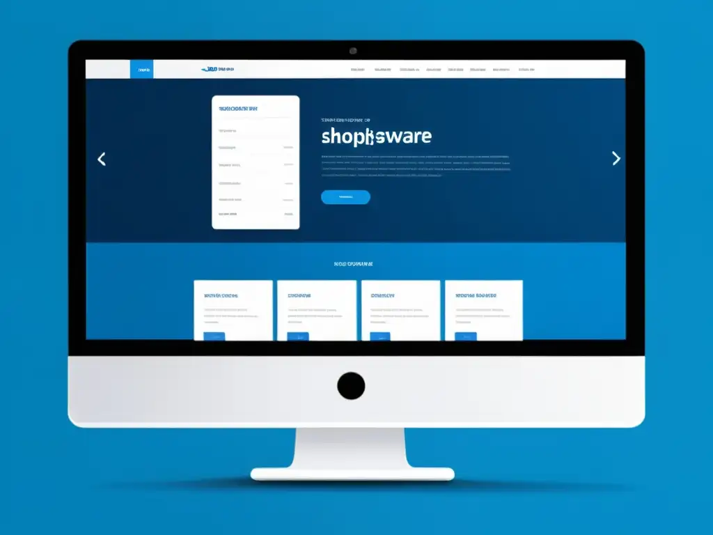 Interfaz de tienda online elegante y moderna en la plataforma ecommerce de código abierto Shopware, con diseño minimalista y colores sofisticados