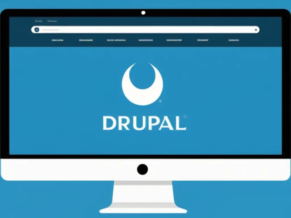 Interfaz web moderna y dinámica que destaca las características avanzadas del software Drupal