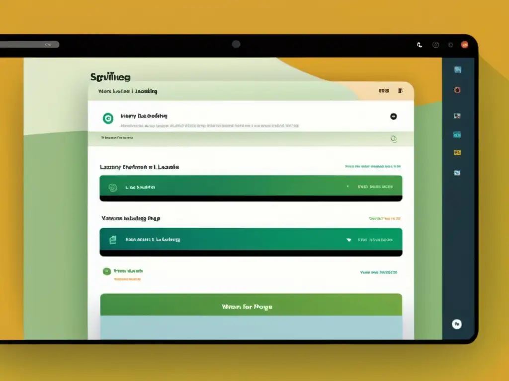 Interfaz web moderna con diseño de pantalla dividida mostrando la optimización de carga con Lazy Loading