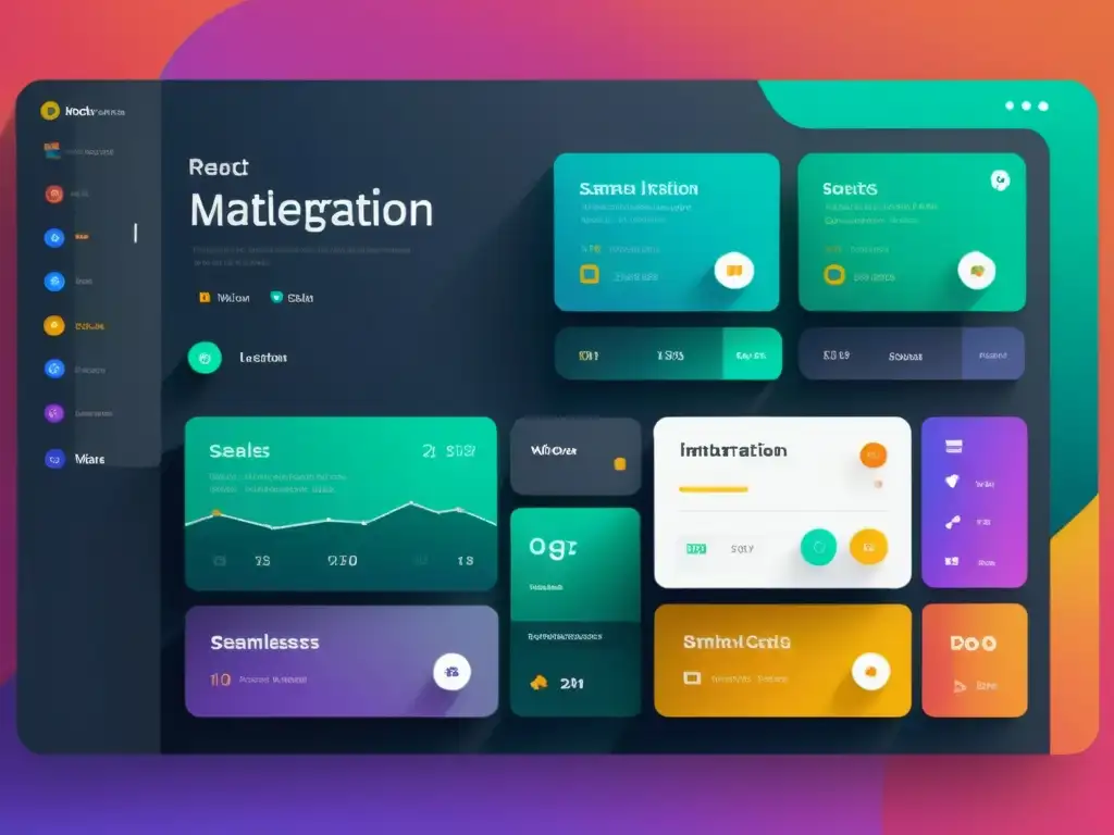 Una interfaz web moderna que implementa el Diseño Material Design en Proyectos React, con colores vibrantes y diseño limpio