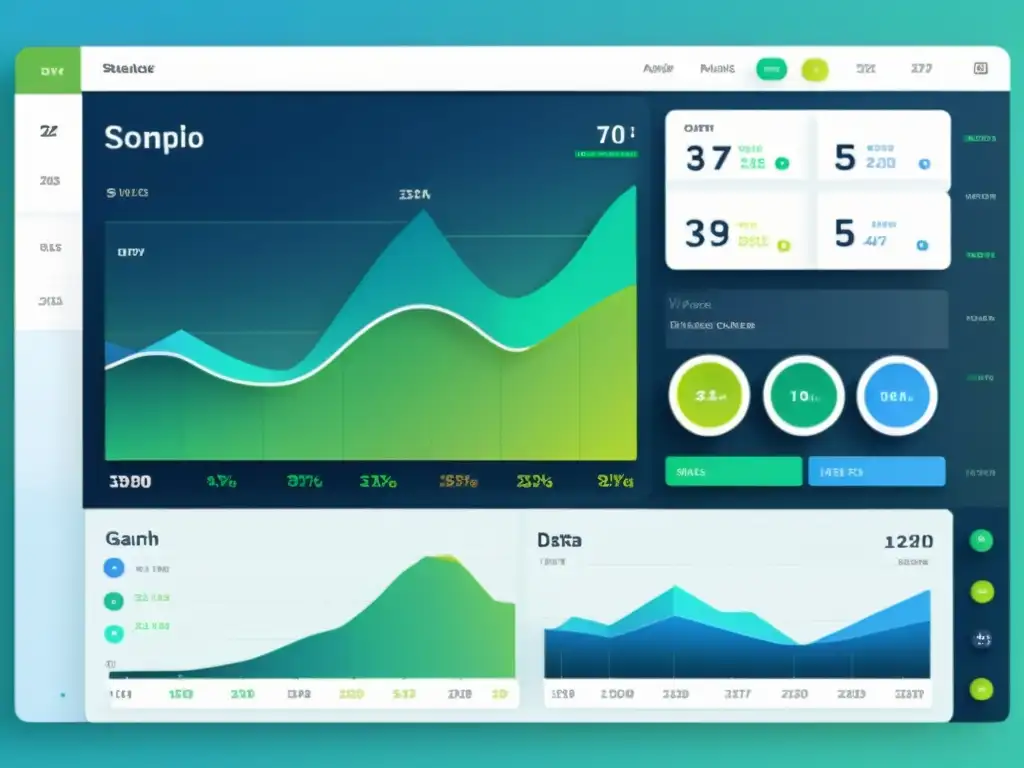 Interfaz web moderna y elegante con visualizaciones de datos dinámicas