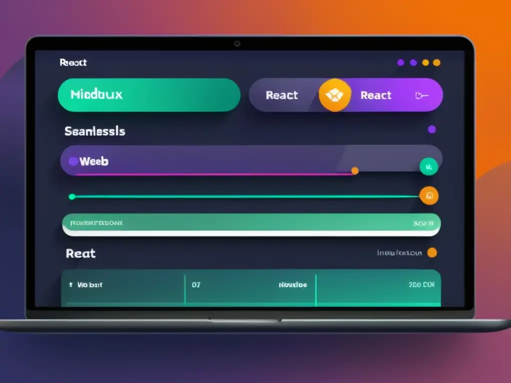 Interfaz web moderna y elegante, mostrando una aplicación React con integración de Redux para gestión de estado en aplicaciones React de gran escala