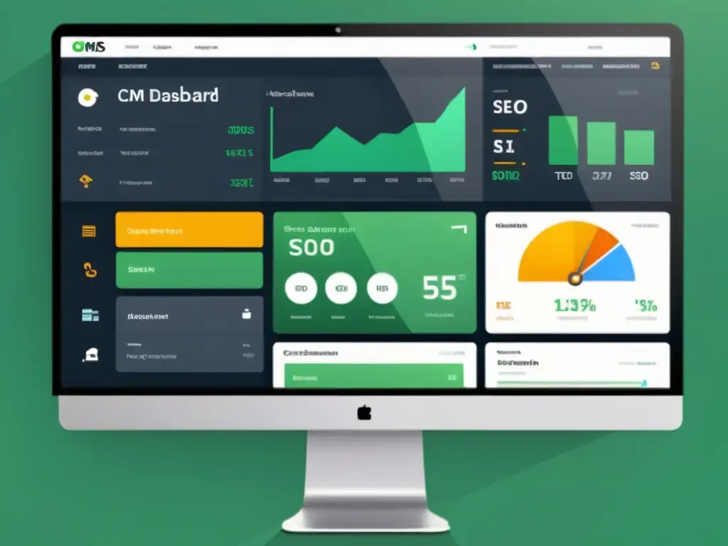 Interfaz web moderna y elegante con integración de SEO en CMS Open Source, enfocada en usabilidad y eficiencia