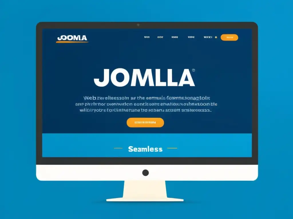 Una interfaz web moderna y elegante con la mejor extensión Joomla para sitios web, en tonos profundos y colores vibrantes