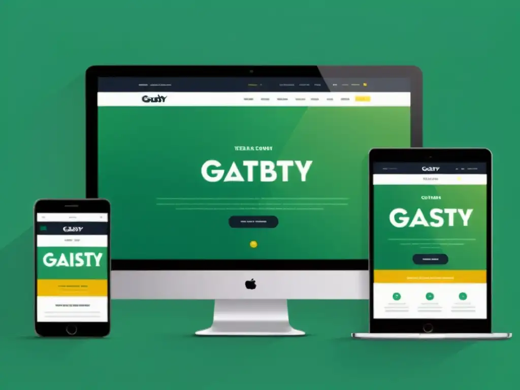 Una interfaz web moderna y elegante, con colores vibrantes y tipografía nítida, que muestra la potencia de Gatsby