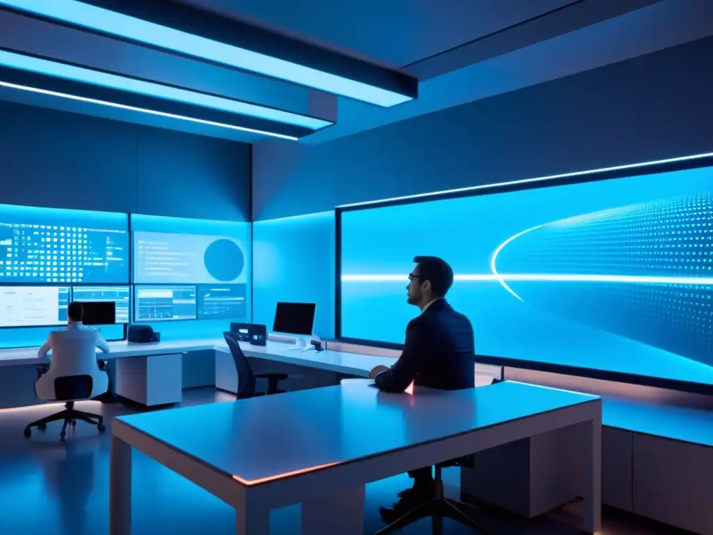 Un laboratorio de machine learning de vanguardia, con tecnología avanzada y un ambiente innovador