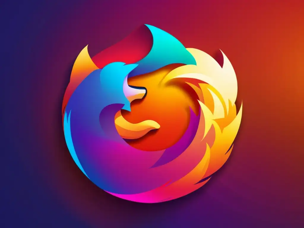 Logo de Firefox en un estilo moderno y vibrante, reflejando el éxito de Mozilla y Firefox en Software Open Source