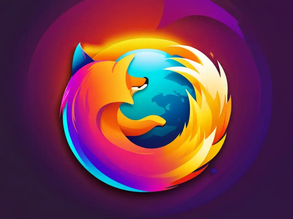 El logo de Mozilla Firefox, símbolo del impacto del código abierto, en un diseño moderno y vibrante