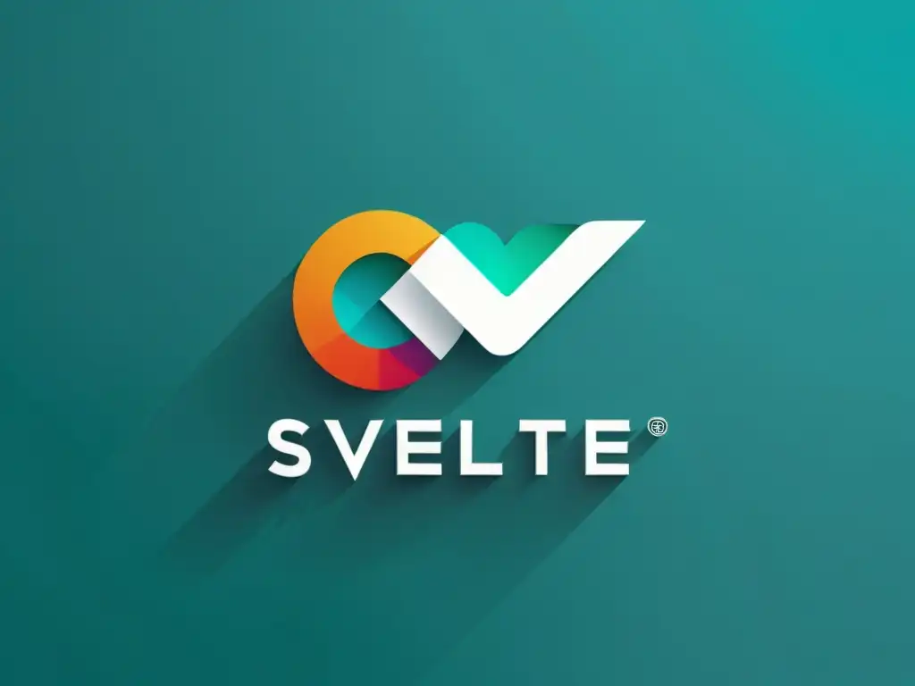 Logo del Svelte framework de frontend, moderno y sofisticado, con colores vibrantes y líneas nítidas, sobre un fondo minimalista y futurista