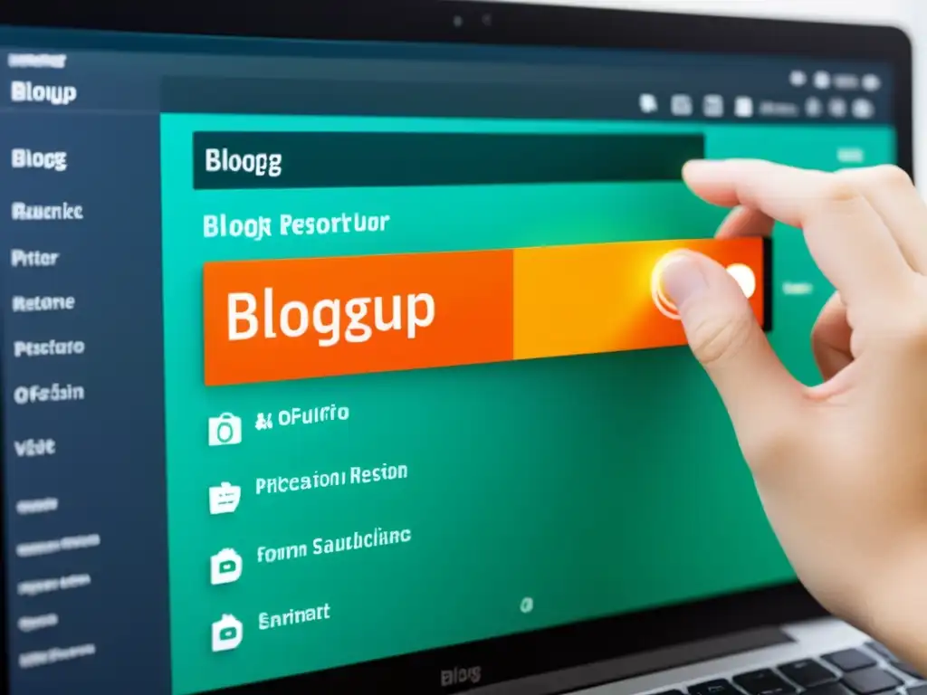 Mano experta restaurando backup en interfaz moderna para blogs Open Source