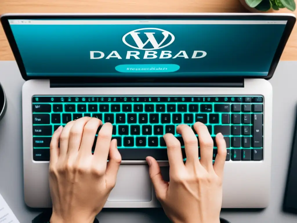 Manos de desarrollador web implementando seguridad en WordPress