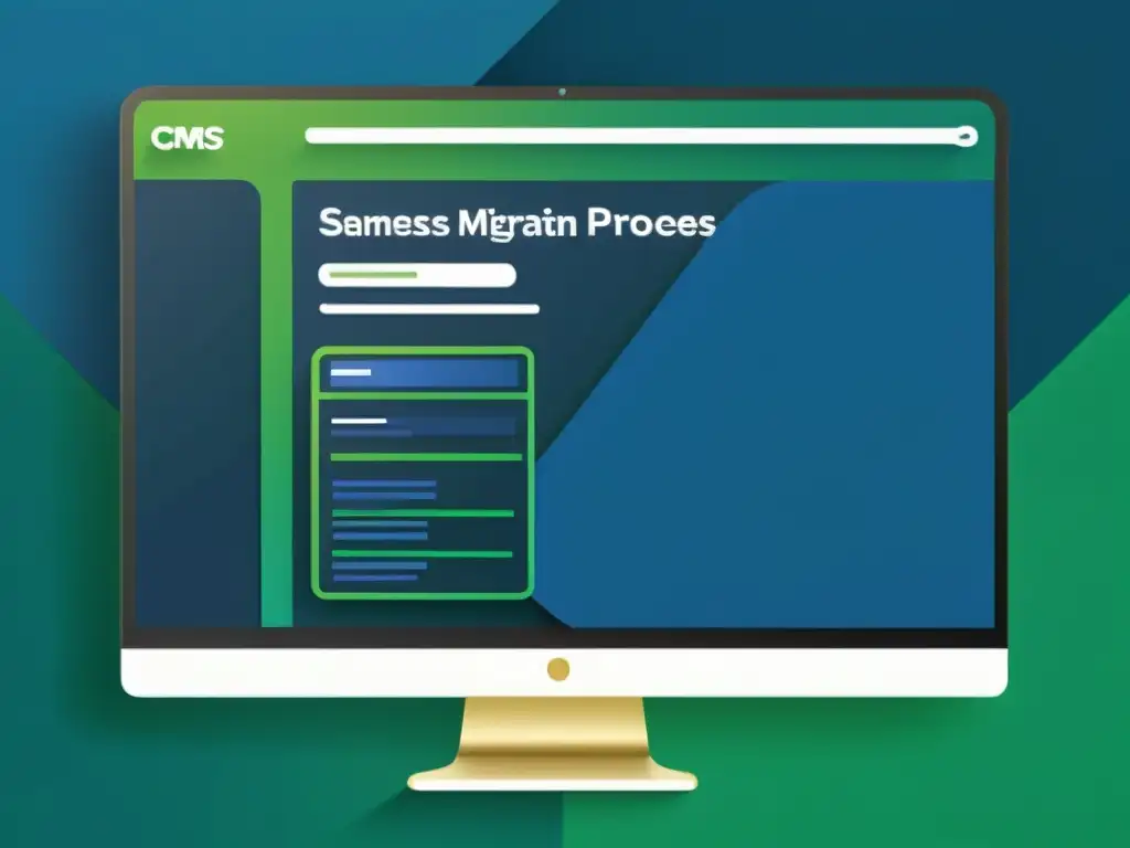 Migración de contenido a CMS Open Source: Imagen 8k detallada con transferencia de contenido fluida y moderna interfaz minimalista