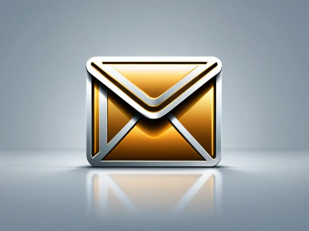 Una moderna interfaz de correo electrónico con un icono de candado, transmitiendo seguridad