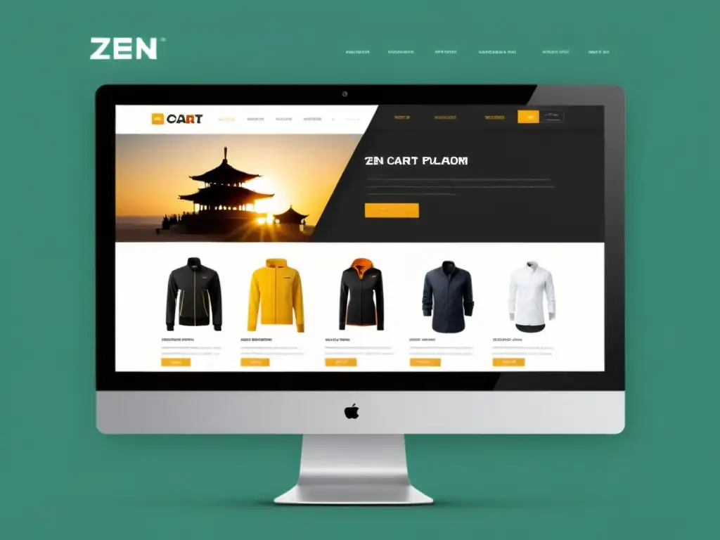 Captura la modernidad y eficiencia de Zen Cart para negocios en una interfaz online minimalista, profesional y atractiva