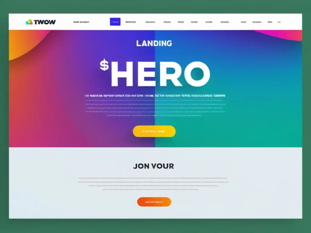 Construcción y gestión de landing pages open source: Diseño moderno con colores vibrantes y diseño minimalista, llamativo y profesional