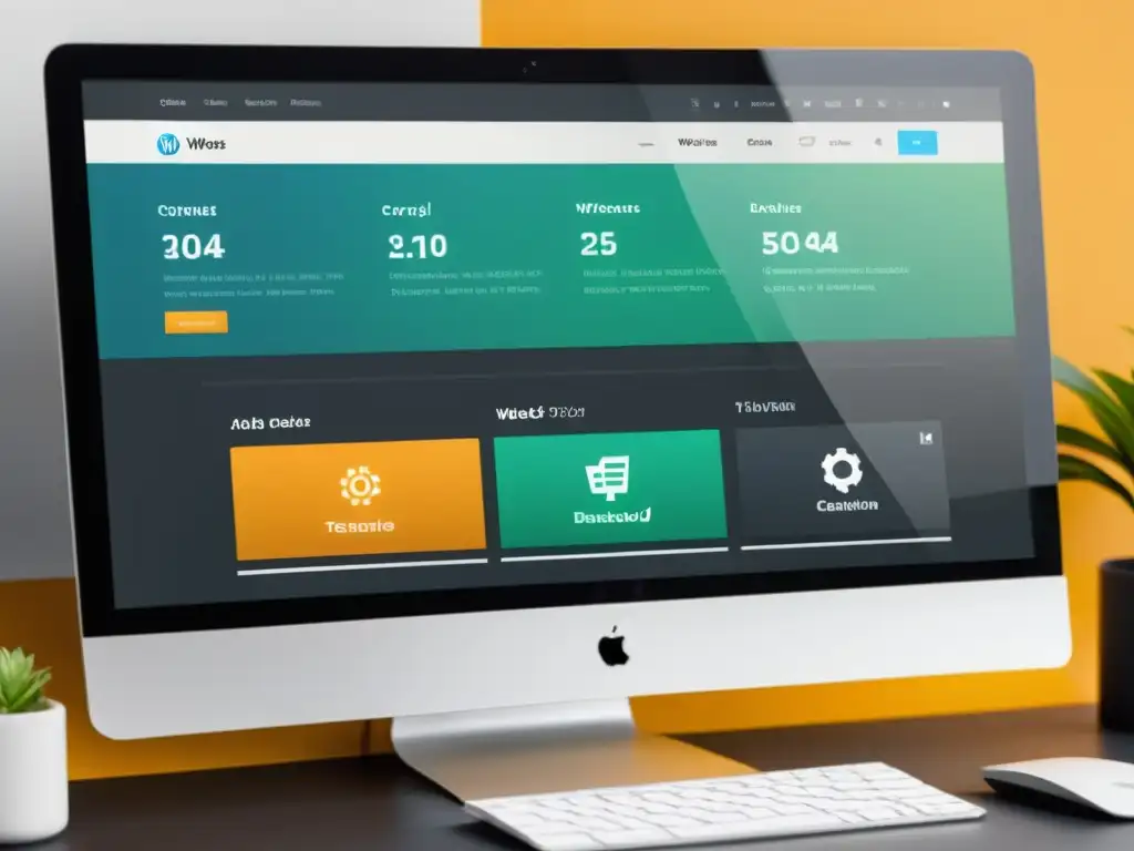 Un moderno y elegante panel de WordPress en la pantalla de un diseñador profesional
