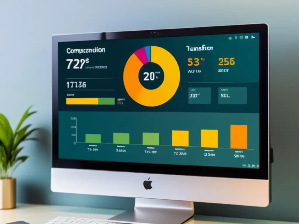 Un moderno monitor muestra un dinámico tablero de transformación de datos en Pentaho