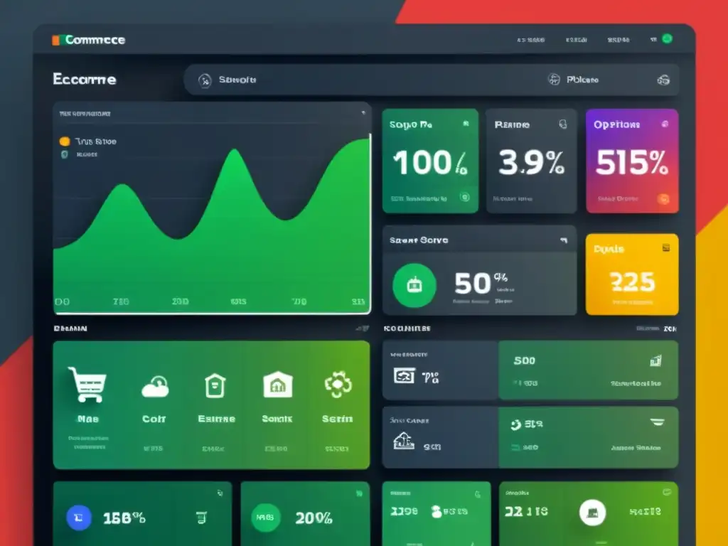 Un moderno panel de control de plataforma de comercio electrónico con seguridad avanzada y control total