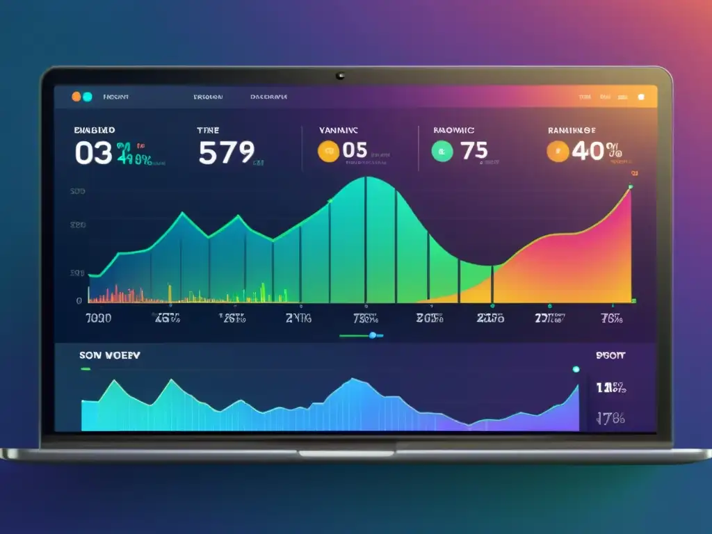 Un moderno panel SEO con visualizaciones dinámicas, construido con software libre, transmite eficiencia e inteligencia estratégica