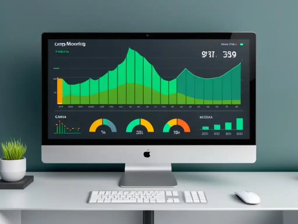 Monitor de computadora muestra gráficos de monitoreo del sistema para mejorar rendimiento en Linux