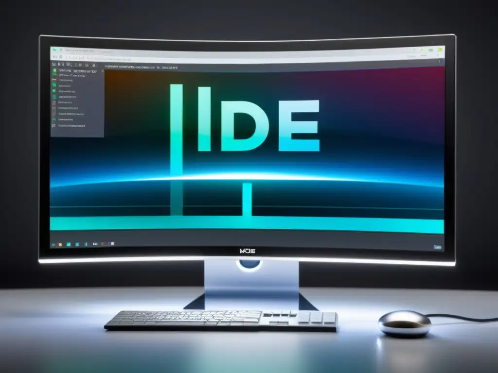 Monitor dividido en múltiples IDE para KDE, con un aspecto tecnológico avanzado y profesional