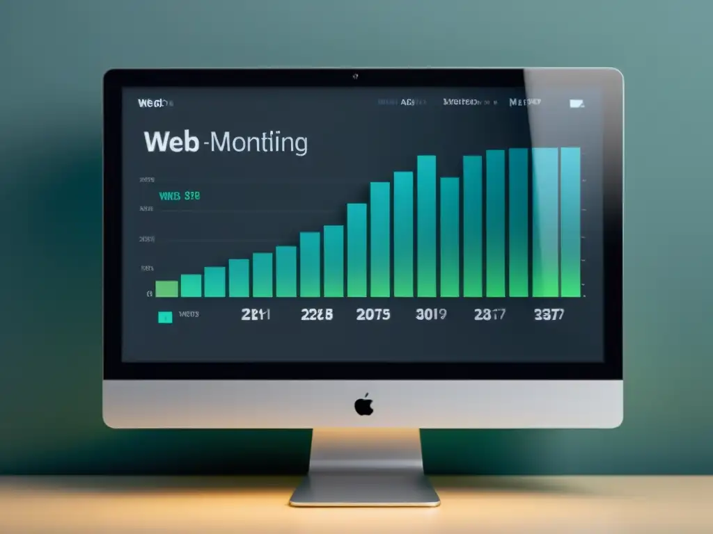 Monitor moderno muestra datos de monitoreo de aplicaciones web en tiempo real con herramientas open source