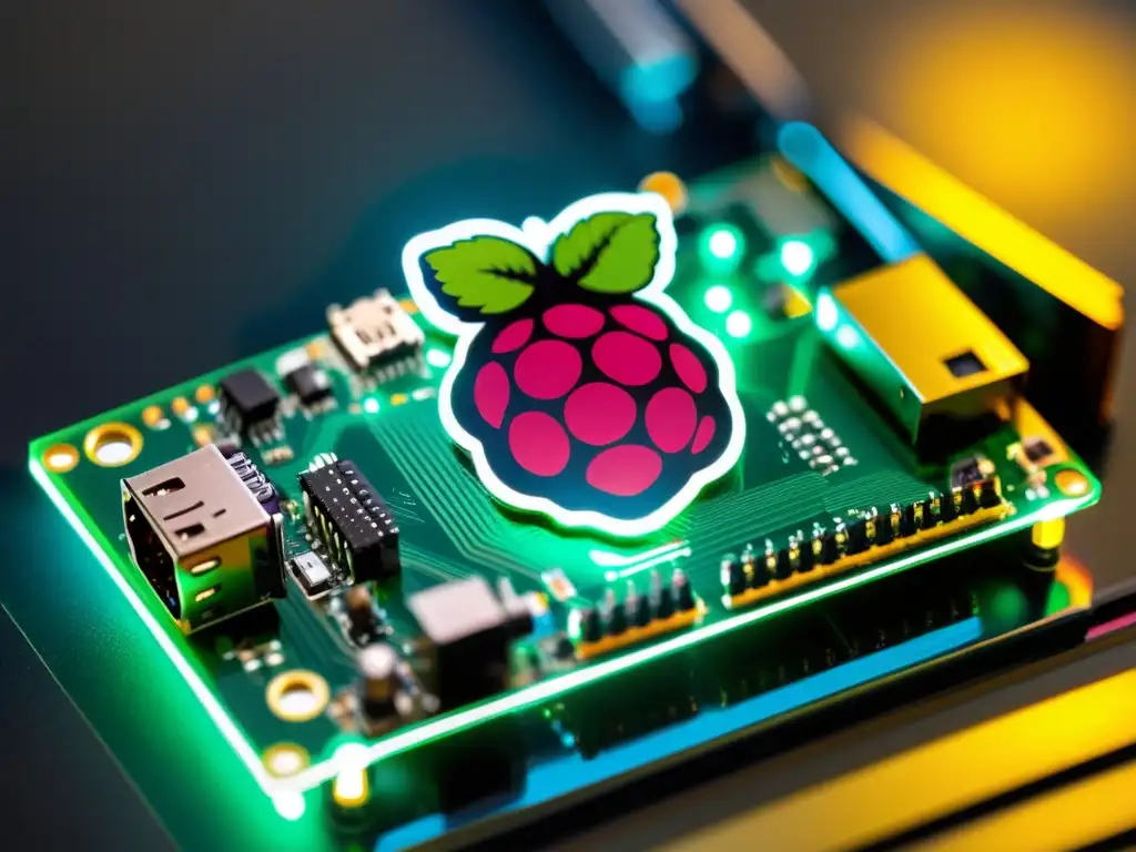 Un montaje de Raspberry Pi conectado a varios dispositivos de hardware DIY