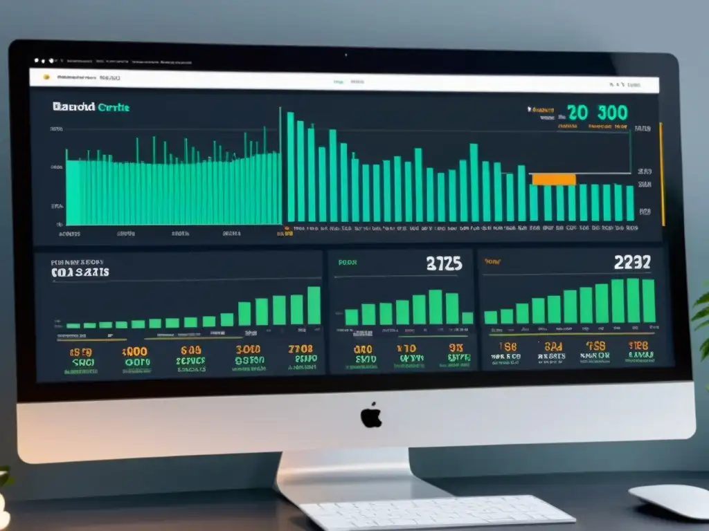 Un panel de análisis de datos financieros moderno con visualizaciones y gráficos interactivos