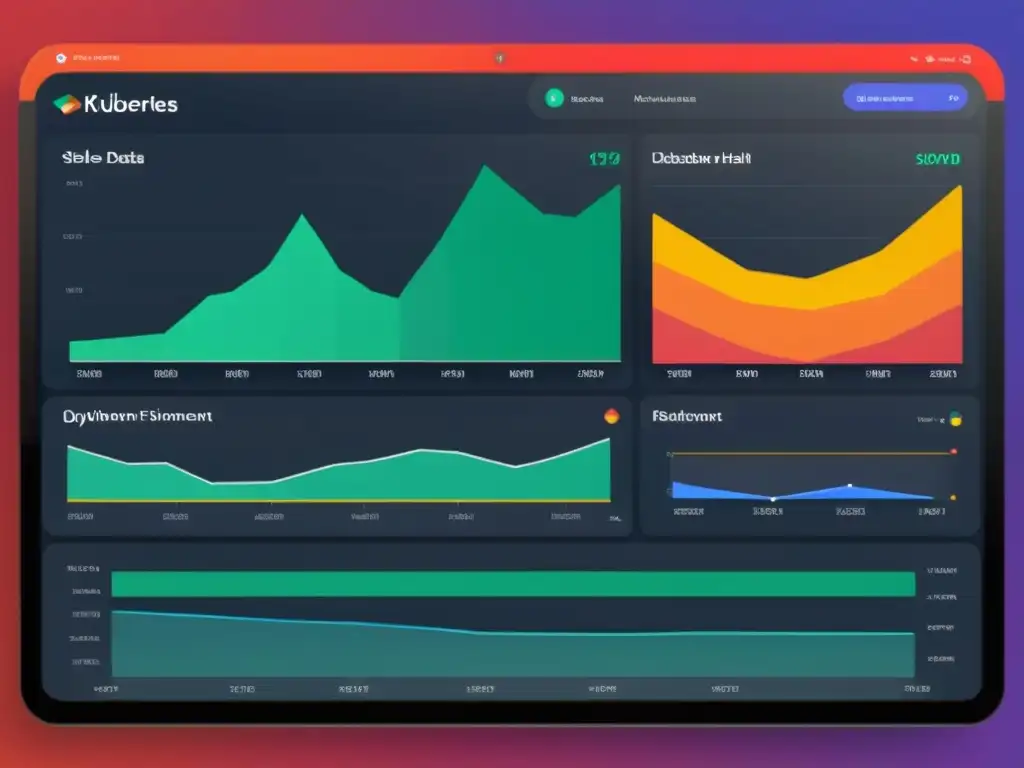 Un panel de control moderno y elegante para supervisar métricas y datos de rendimiento de Kubernetes