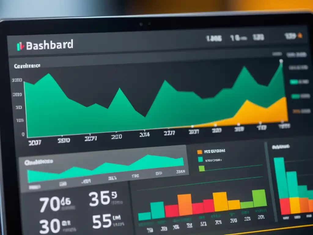 Panel de control moderno y elegante con visualizaciones de datos analíticos