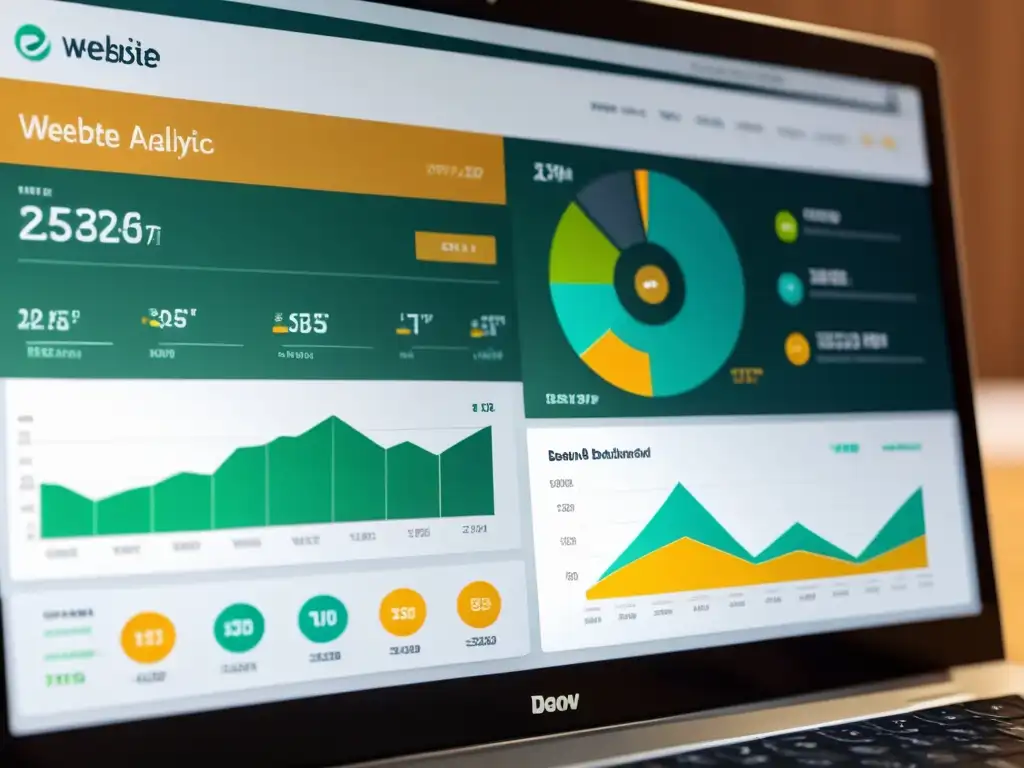 Un panel de control moderno y sofisticado en pantalla, mostrando visualizaciones de datos interactivas y gráficos