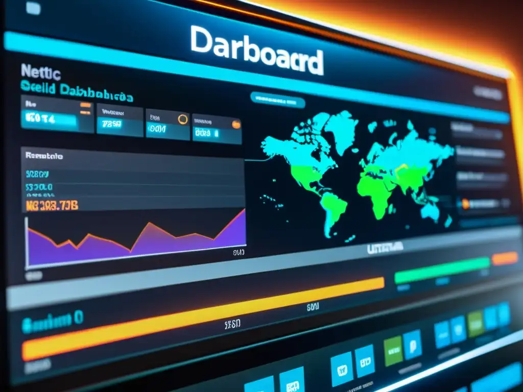 Panel futurista de detección de intrusos de código abierto con visualizaciones dinámicas y alertas en tiempo real