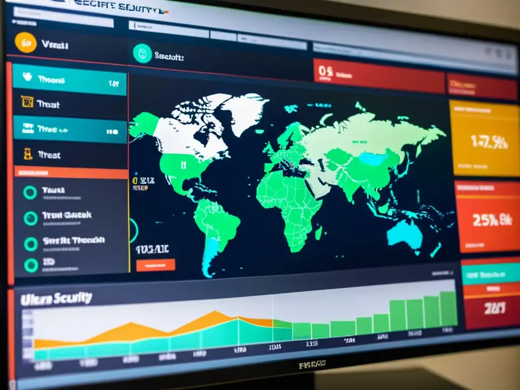 Un panel de seguridad de red con patrones efectivos para IDS Open Source, visualización de datos en tiempo real y alertas de seguridad