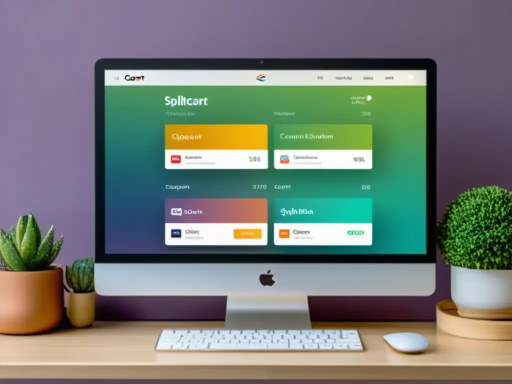 Comparación en pantalla dividida de interfaces de ecommerce: OpenCart, Shopify, WooCommerce y Magento