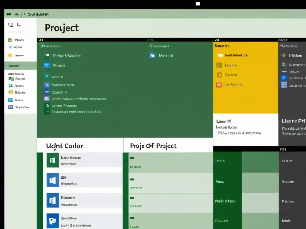 Comparación en pantalla dividida de ProjectLibre y Microsoft Project, destacando sus diferencias