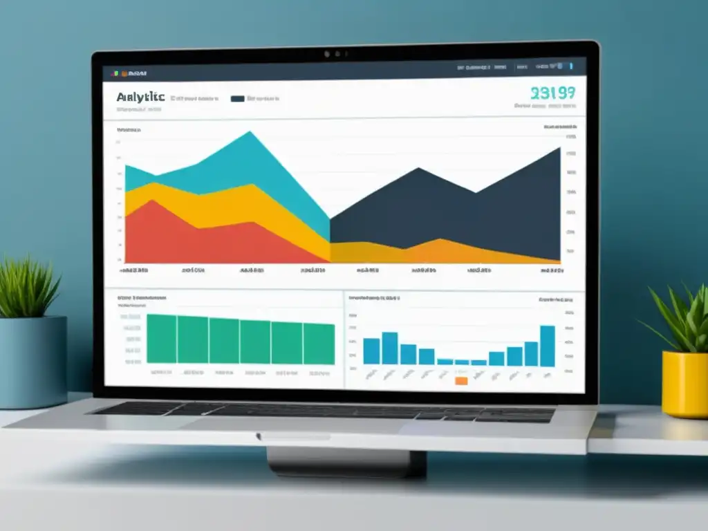 Una pantalla de ordenador moderna muestra gráficos y tablas de análisis de métricas de un sitio web Drupal
