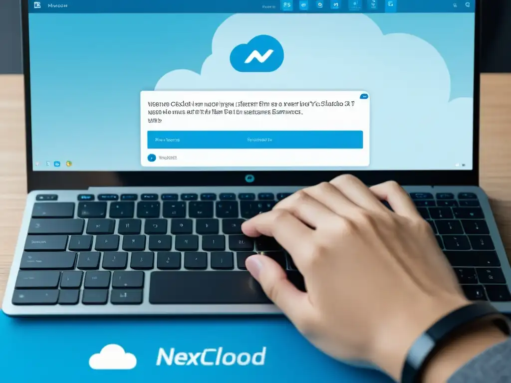 Persona usando el moderno Nextcloud para gestionar archivos en la nube con facilidad