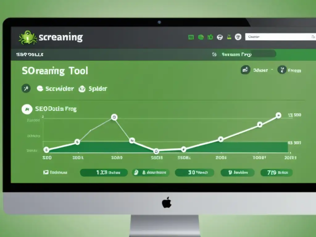 Una poderosa herramienta de SEO de código abierto, Screaming Frog, muestra la interfaz moderna y amigable con métricas y gráficos claros