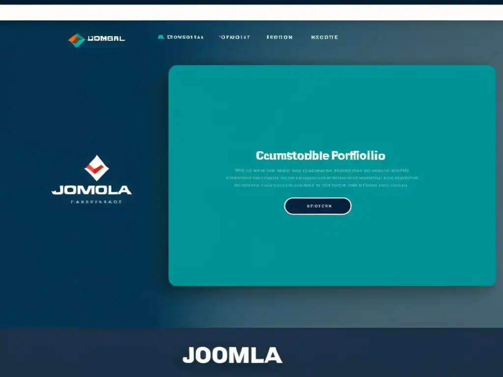 Construir Portfolio Online con Joomla: Interfaz web moderna y elegante con diseño profesional y vibrante, navegación limpia y efectos dinámicos