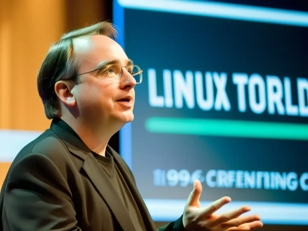 Linus Torvalds presenta la primera versión del kernel de Linux en una conferencia, un hito importante en el software de código abierto