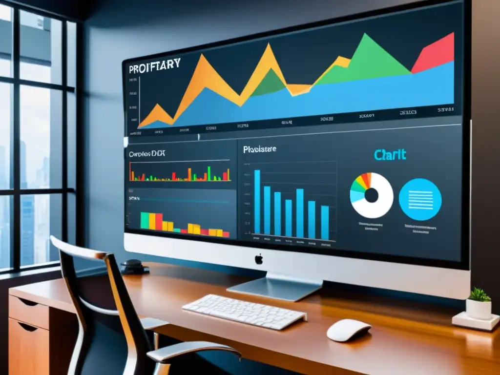 Software Propietario: Eficiencia y Colaboración en la Oficina Profesionales colaborando en un entorno eficiente, con gráficos de Análisis de CostoBeneficio Software Código Abierto en la pared