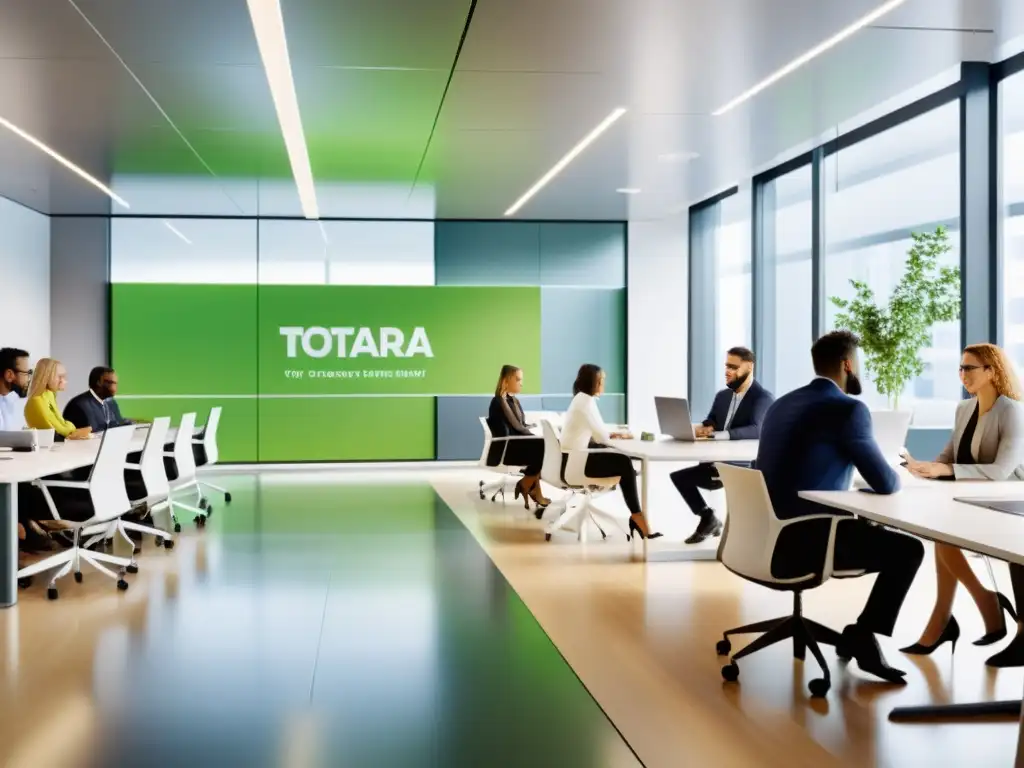 Profesionales colaborando en una sesión de formación con Totara Learn