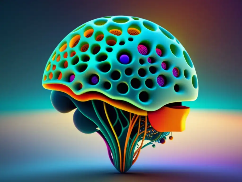 Una red neuronal compleja y detallada, con colores vibrantes y diseño futurista, representa el aprendizaje automático práctico de código abierto