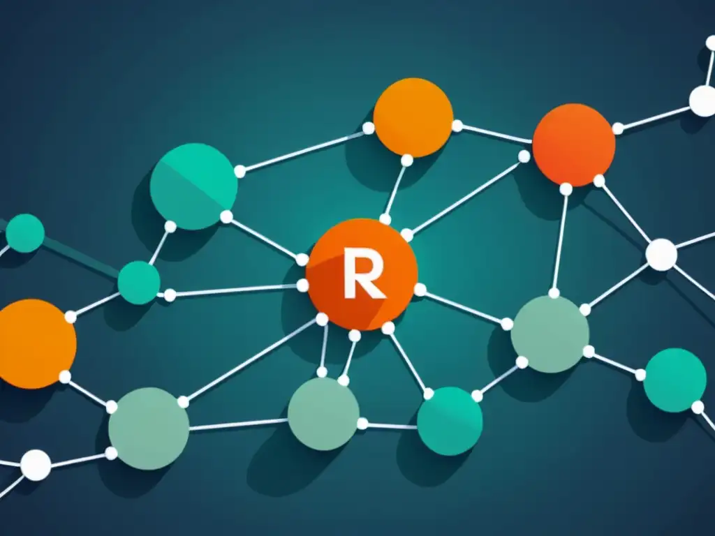 Red de nodos interconectados con el logo de RabbitMQ, mostrando el manejo de mensajería en sistemas distribuidos con eficiencia y conexión fluida