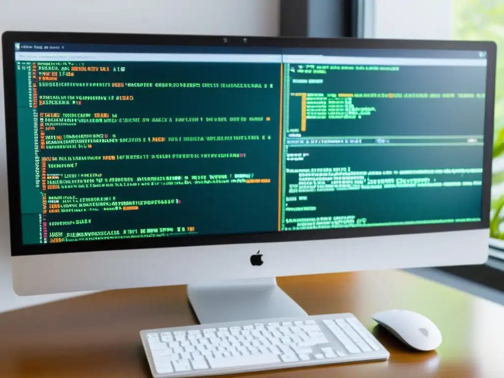 Comparación de código: LibreSSL vs OpenSSL en alta resolución Comparación de rendimiento entre LibreSSL y OpenSSL, código en pantallas de ordenador con iluminación suave y diseño moderno minimalista