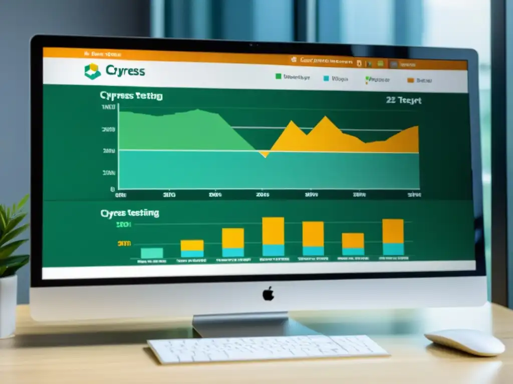 Reporte detallado de pruebas E2E en aplicaciones web de código abierto, con gráficos coloridos y métricas clave