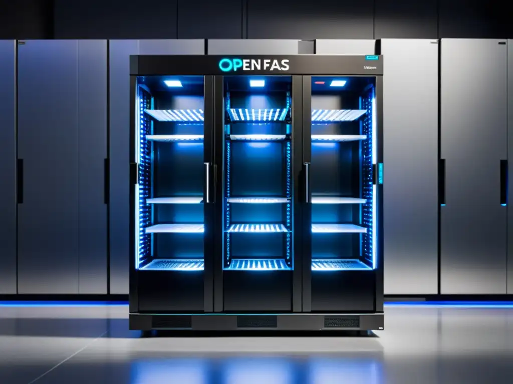 Servidores de alta tecnología en data center moderno, iluminado por luz natural